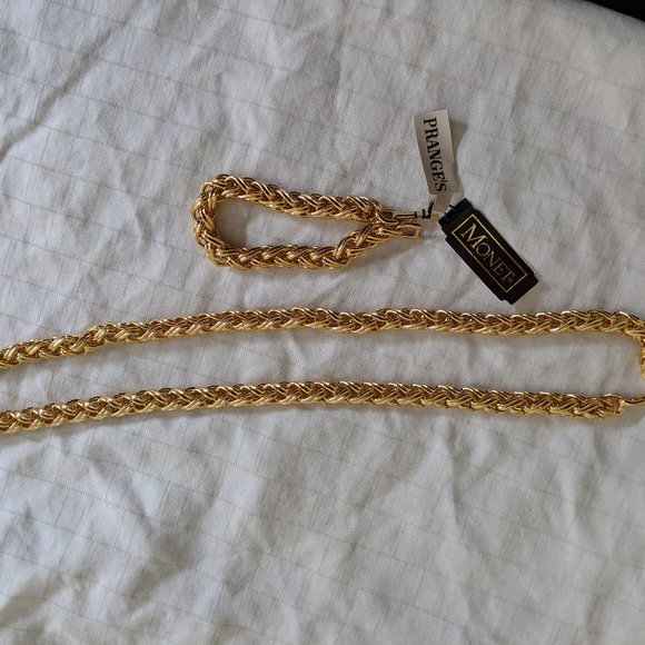 Monet gold necklace and bracelet